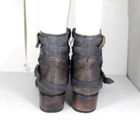FREEBIRD BY STEVEN Women's Sammi US 10 Brown Leather Distressed Strappy Booties - Picture 9 of 11